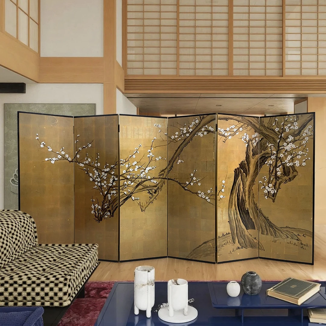 TS271梅花图屏风高180*宽60cm*6片
