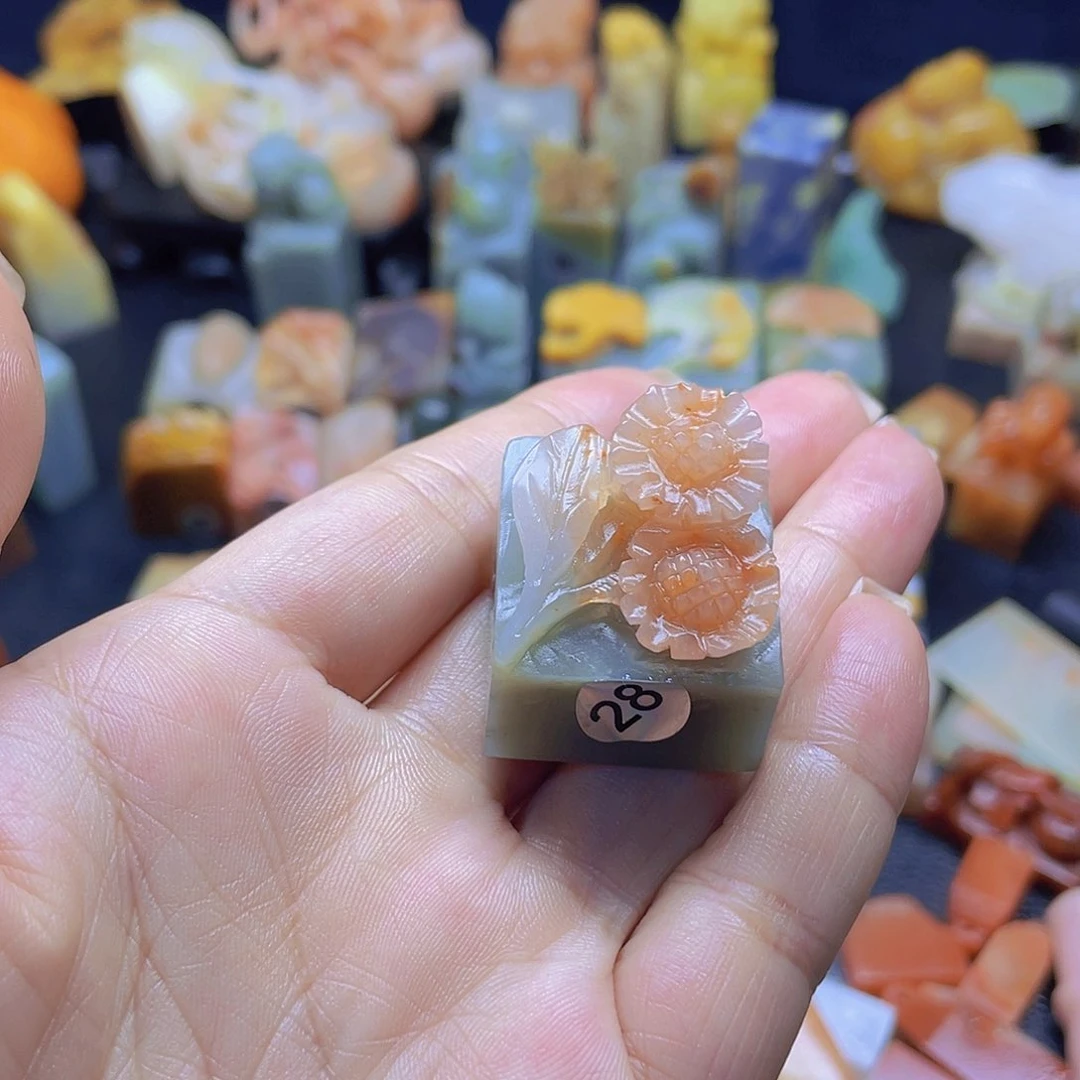 青田石印石花开富贵