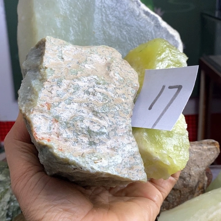 蛇纹石玉珠宝岫玉原石未镶嵌大**河