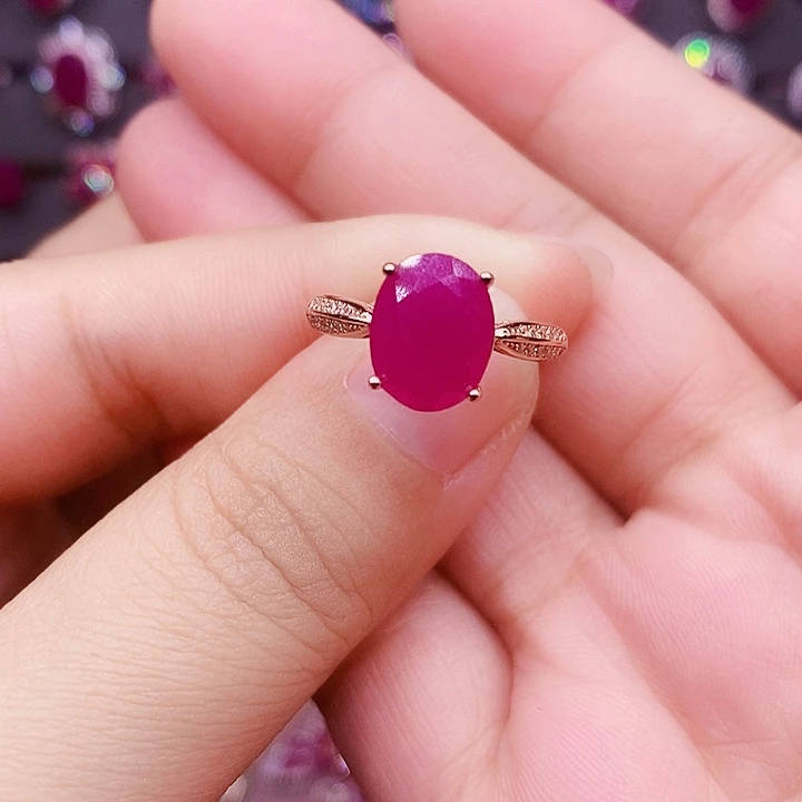 银S925镶嵌戒指红宝石