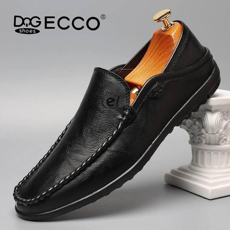 DQGECCO爱步特伦男士百搭夏季透气真皮软底潮流商务韩版爸爸鞋男