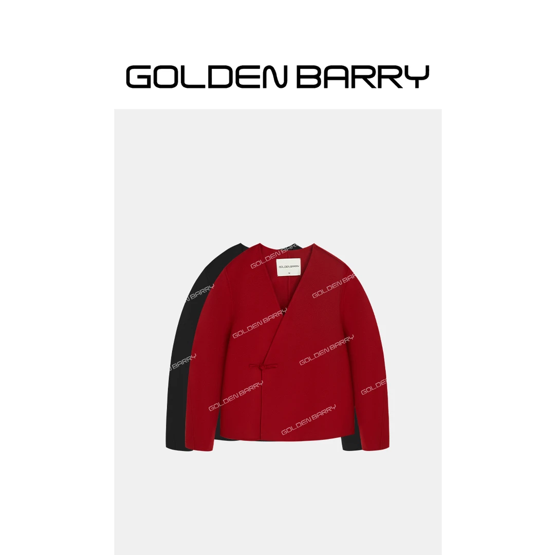 GOLDENBARRY|141009国风盘扣廓形短款大衣