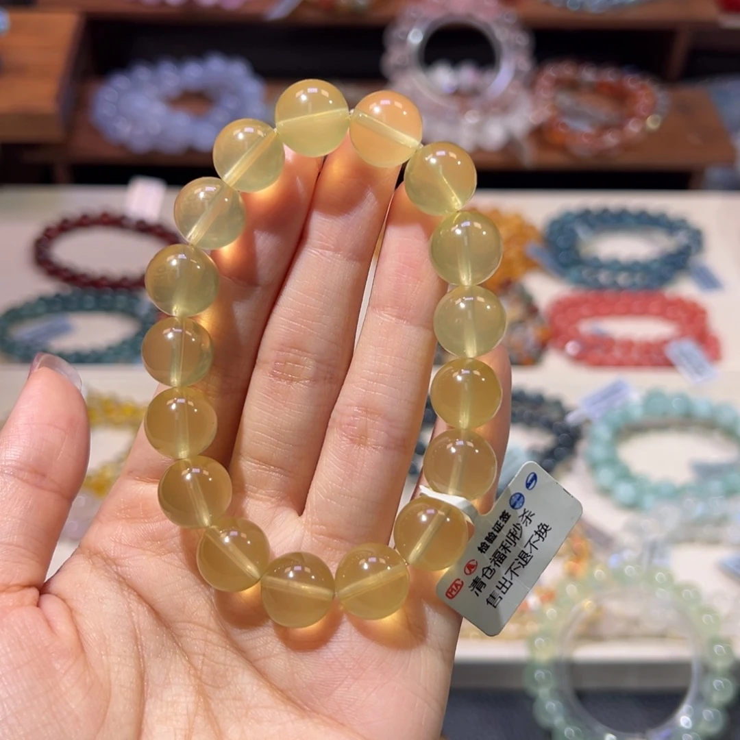水晶未镶嵌手链12m赞比亚黄水晶