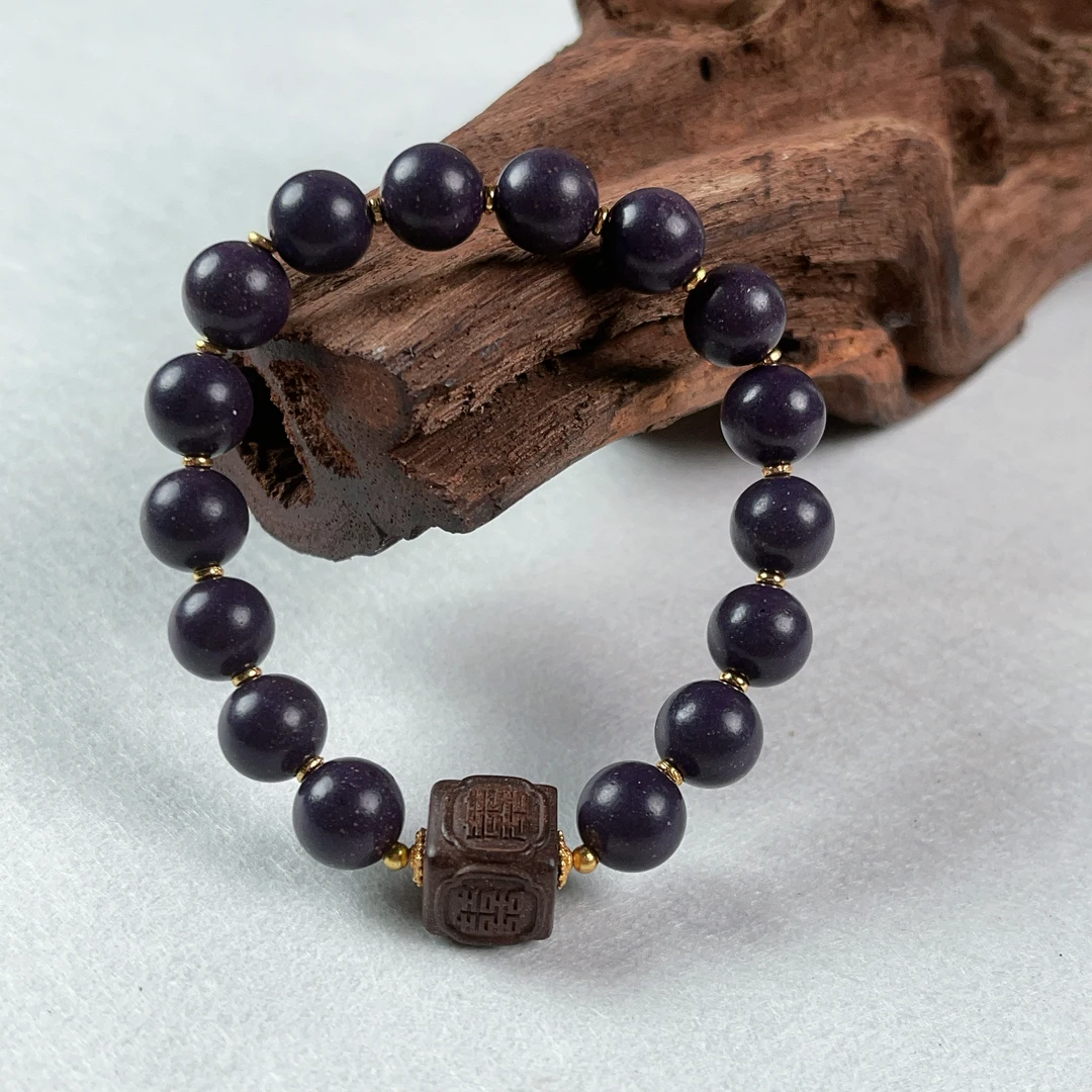 【珊木居】HXZ683JY 紫气东来薰衣草合香珠1.0圆珠单圈手串