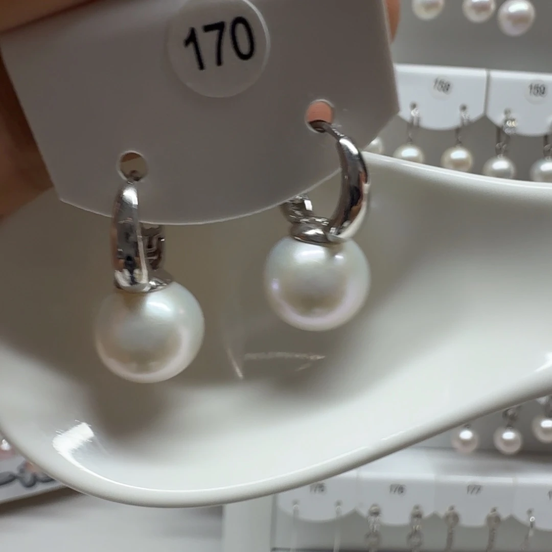 呦***～银S925镶嵌耳饰淡水珍珠珍珠