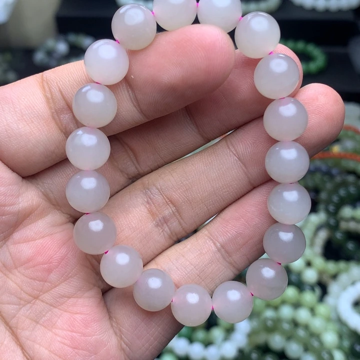 和田玉未镶嵌手串藕粉