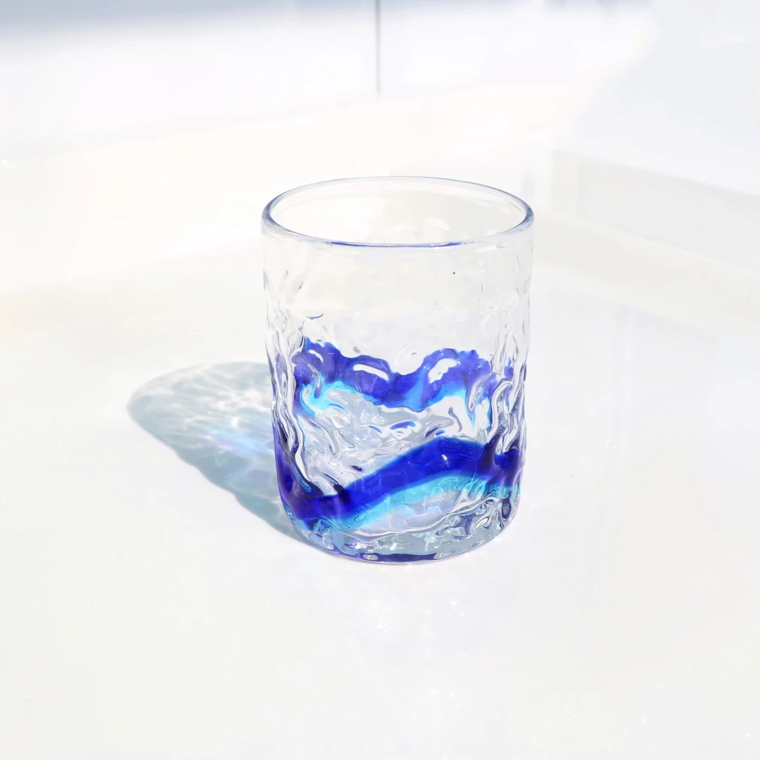 【颐凡】日式吹制红黄缠绕玻璃杯白酒杯烈酒杯ins酒杯高颜值茶杯