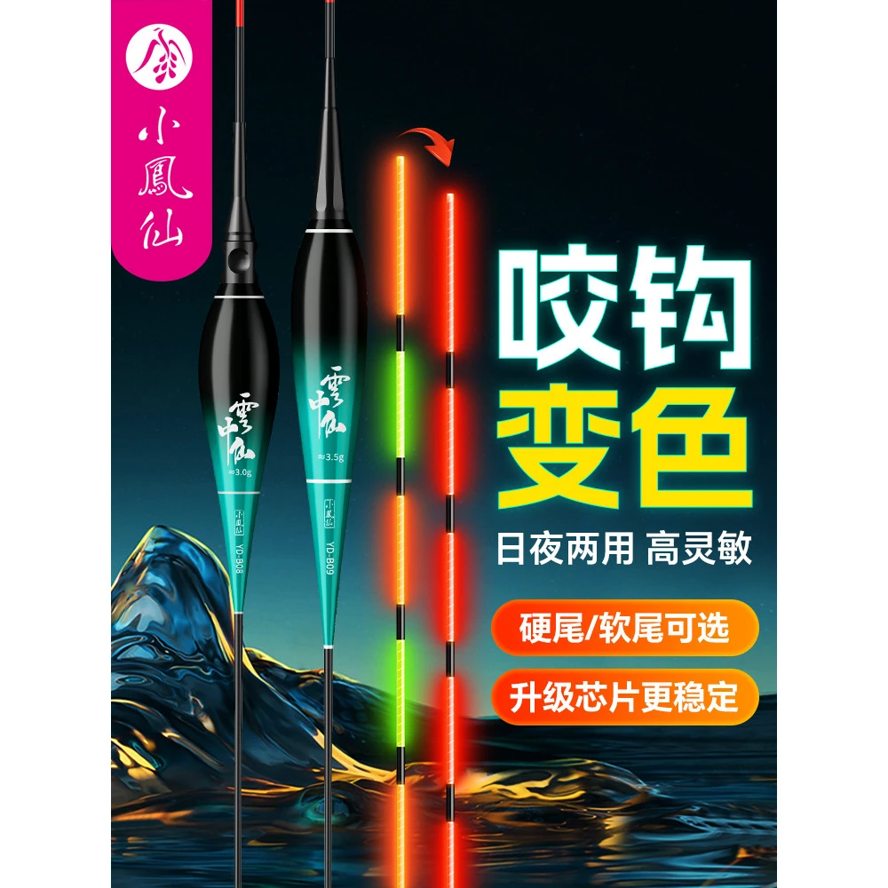小凤仙电子漂大物夜光漂咬钩变色鱼漂日夜两用浮漂渔具全套鲫鱼漂
