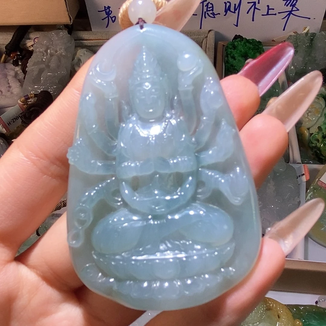 翡翠颈饰未镶嵌正*爸天然