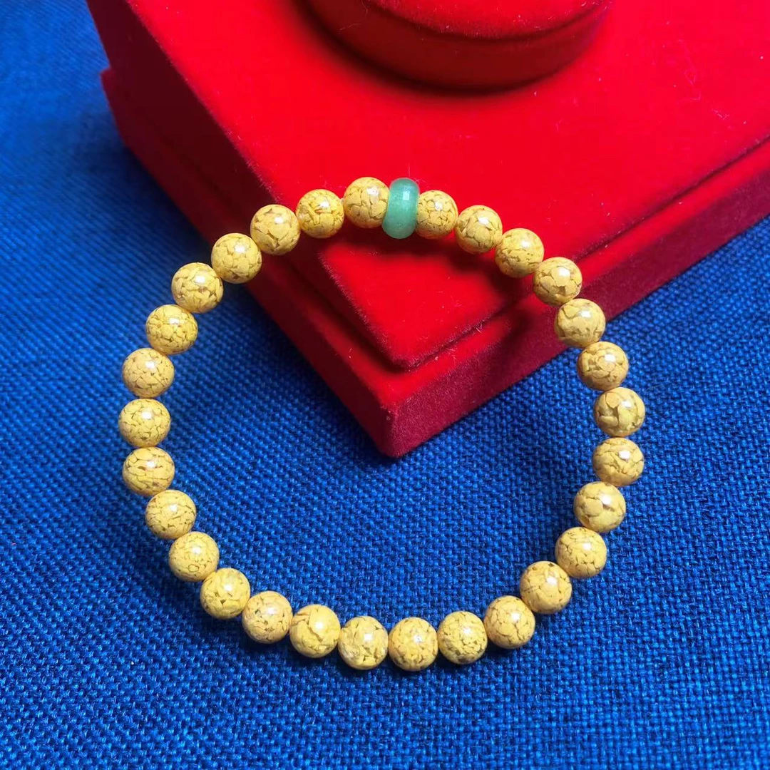 含辰砂工艺品雄黄6mm配干青转运珠手链