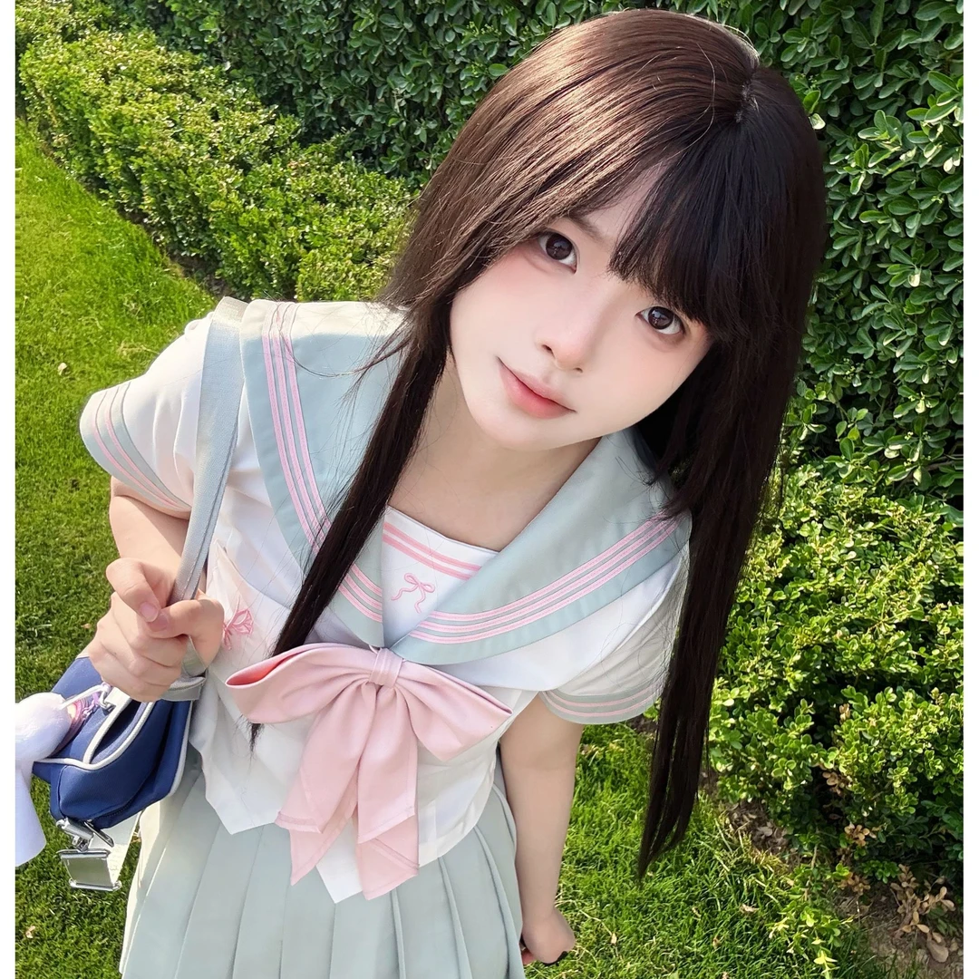 小花猪原创JK春续甜美水手服收腰女短袖夏服日系学院风百褶裙套装