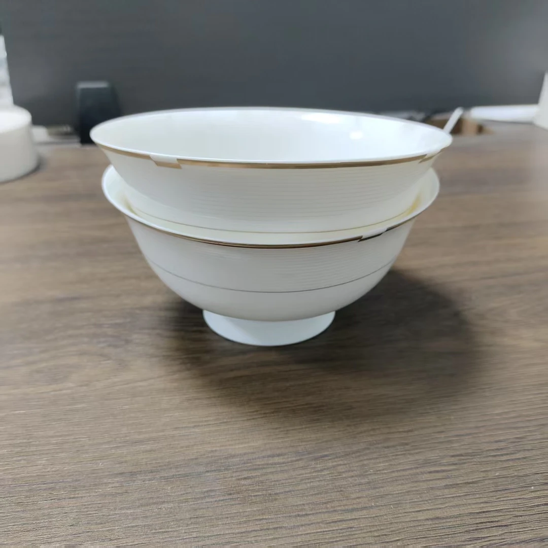 景德镇餐具【微瑕尾货】月光曲6寸高脚面碗2个装