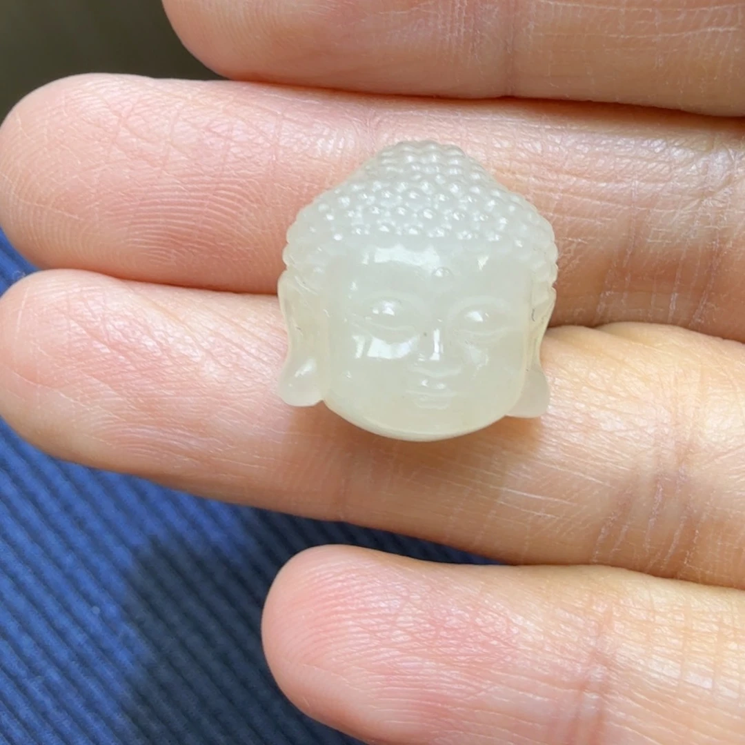 和田玉未镶嵌颈饰藕粉佛头TZ多样性拍一发一