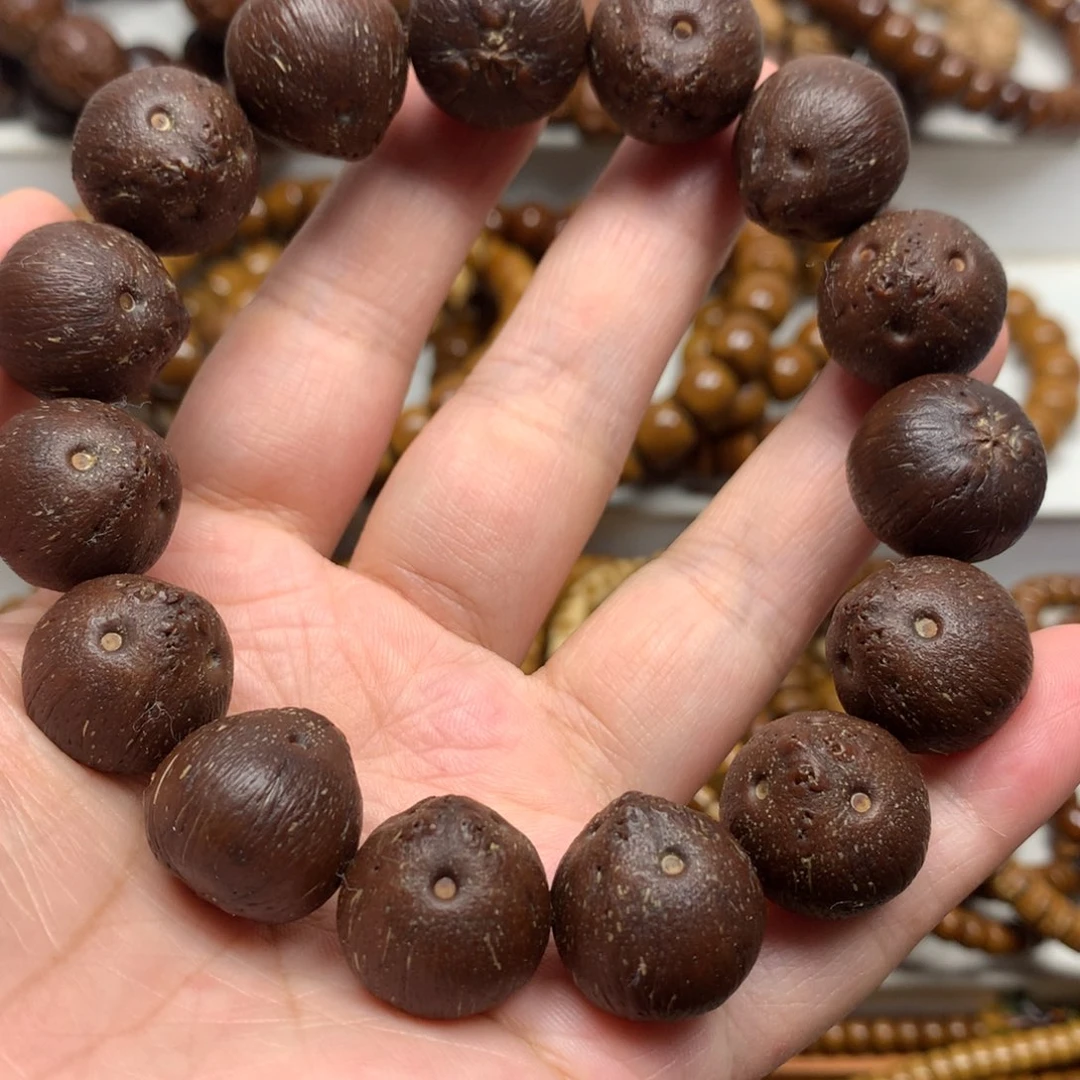 紫金鼠手串逆**杨17+mm红皮老料包子鼠