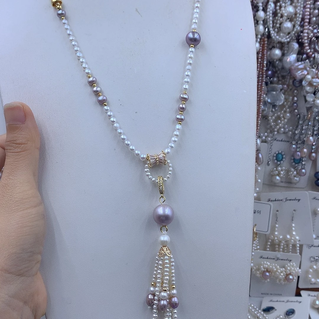 R***Q项链耳饰淡水珍珠银S925镶嵌