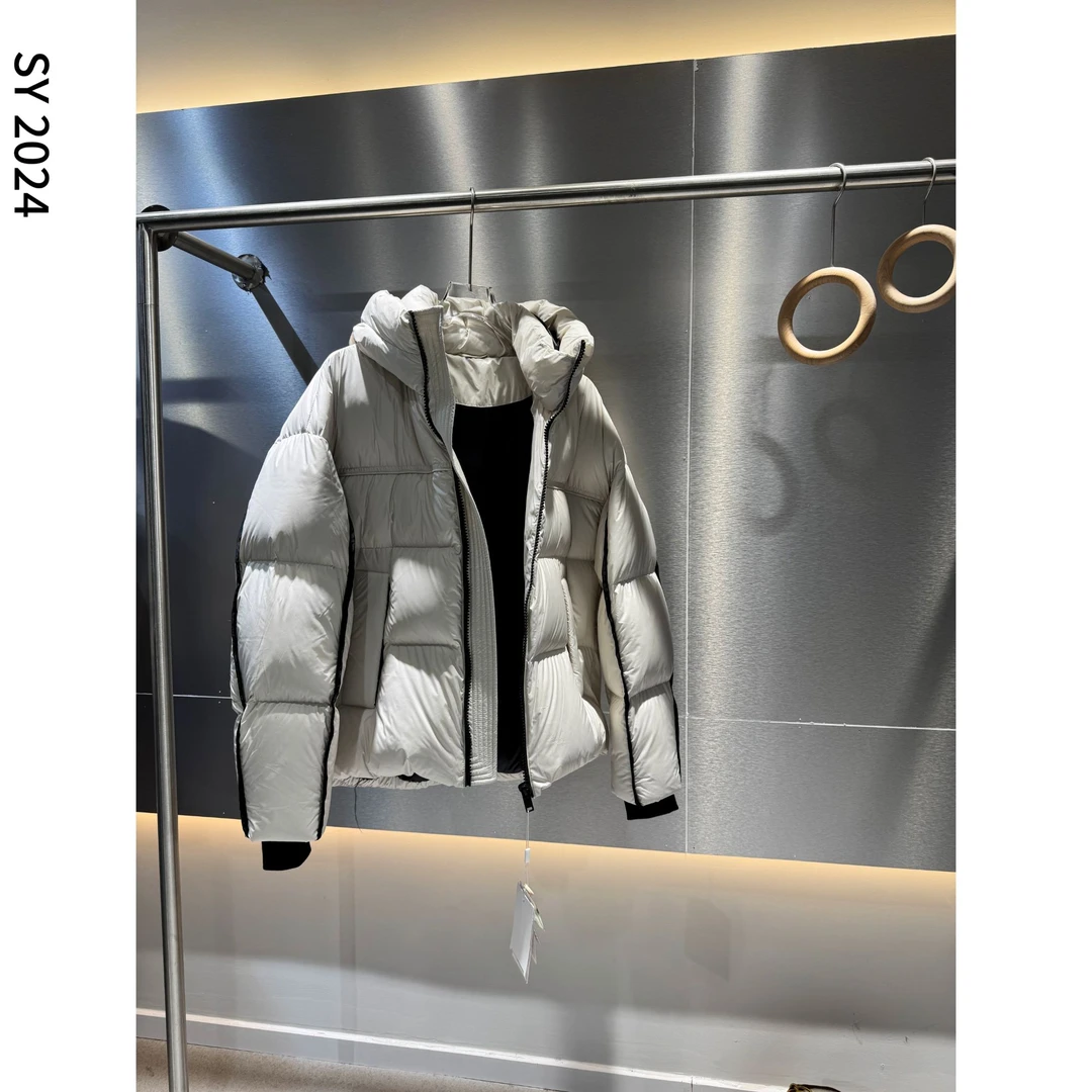 SY冬季新款90白鸭绒高克重连帽羽绒服男女同款情侣款上衣3325