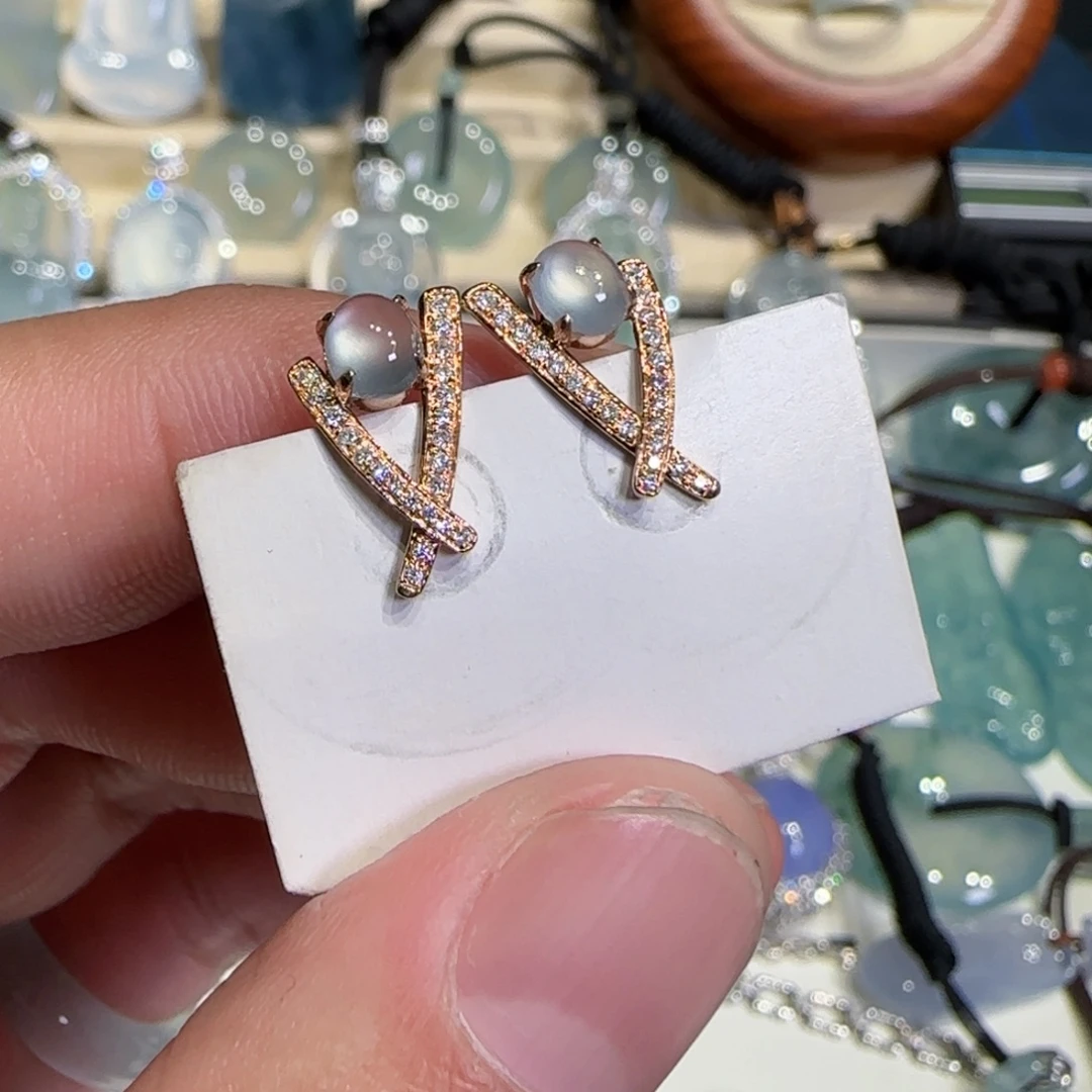 定制翡翠18K金镶嵌天然缅甸翡翠a货