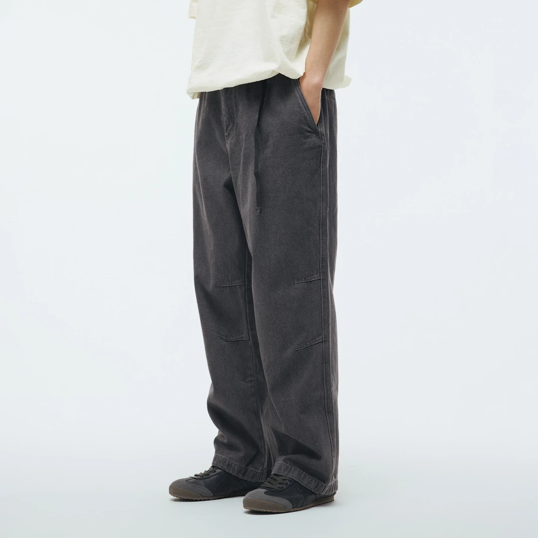 ben·panda熊猫本直筒休闲裤水洗牛仔裤男春季新品潮流百搭宽松