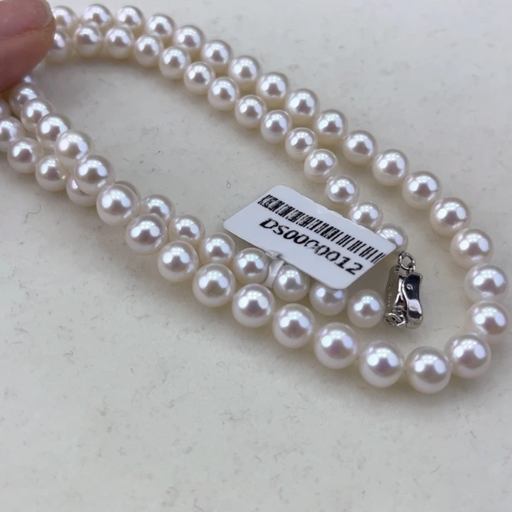 淡水珍珠颈饰银S925镶嵌6-7极光炫彩高品毕业级