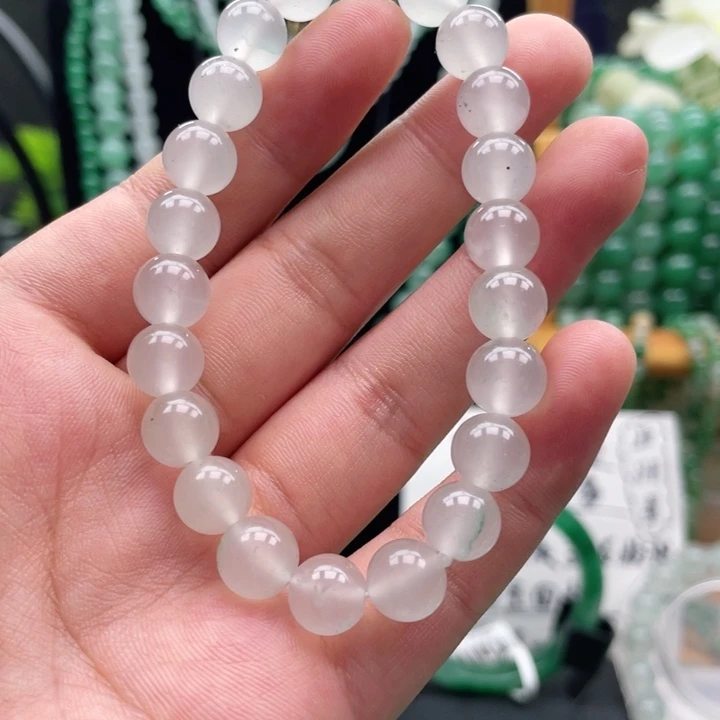 未镶嵌手链石英质玉（非洲翠）轻微矿点