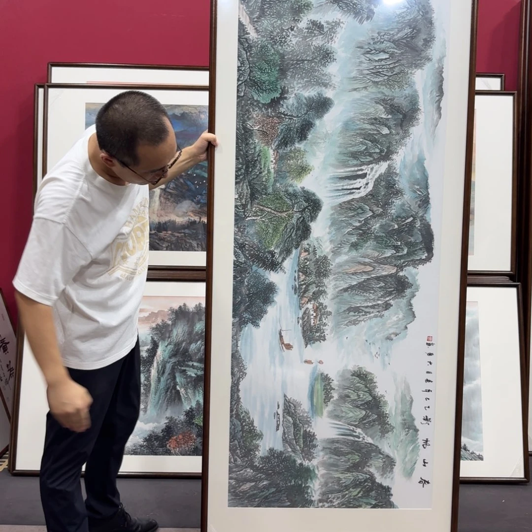国画带框绘画210/80尺寸