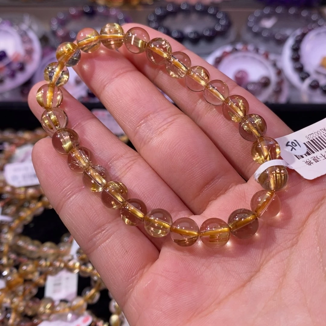 水晶手串未镶嵌金钛晶7+