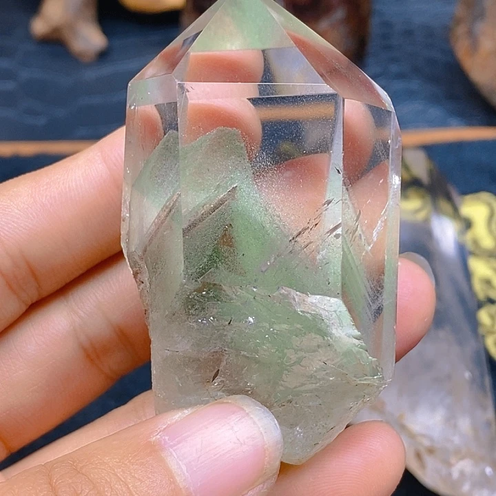 水晶天然水晶幽灵手把未镶嵌J**O