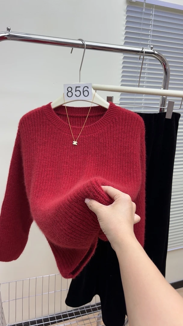 圆领】韩版慵懒风金银丝时尚百搭显瘦女士全羊毛衫