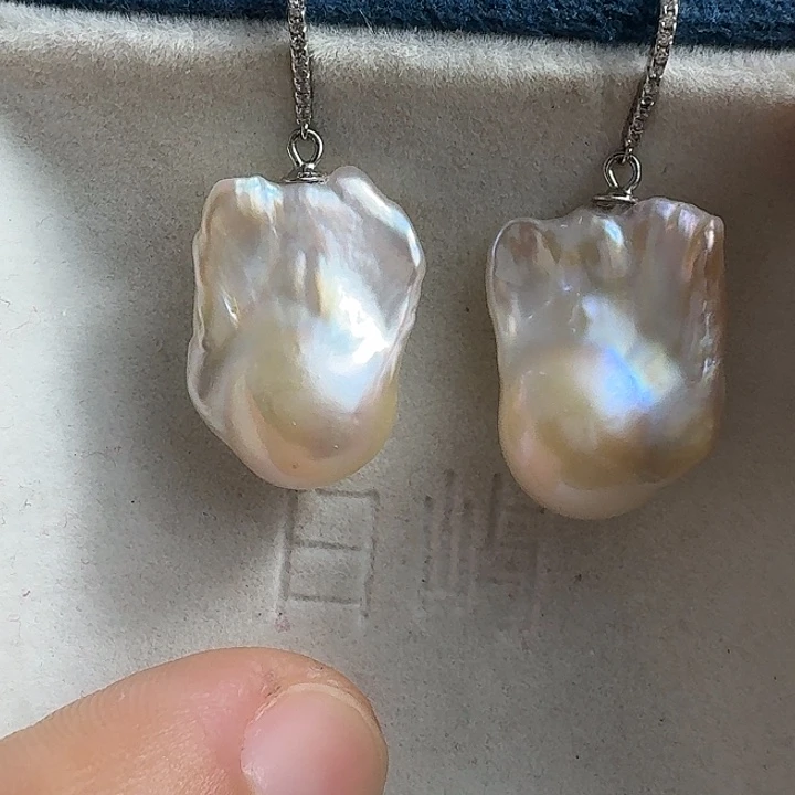 淡水珍珠耳饰银S925镶嵌