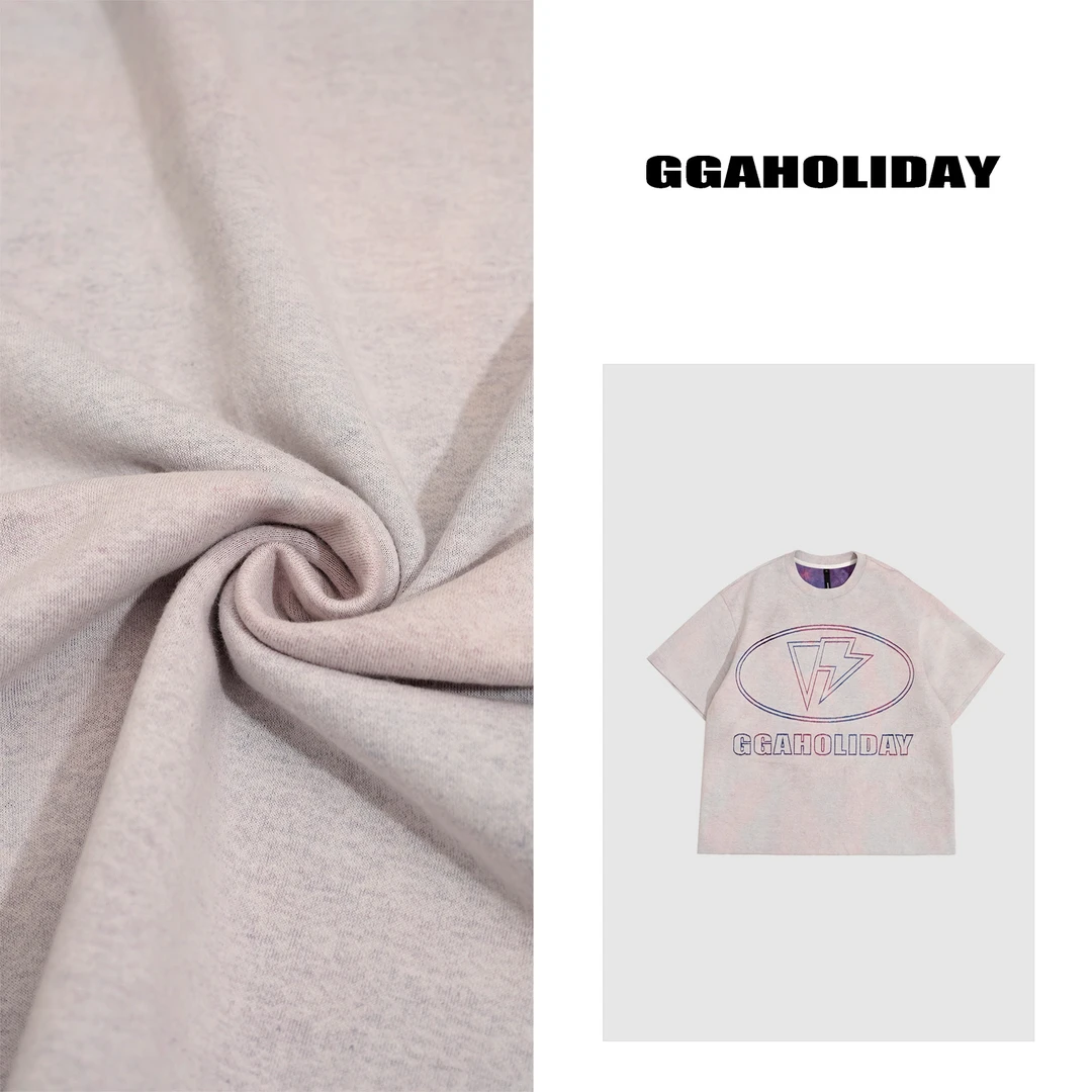 25N夏季新款轻奢高级美式街头潮流设计彩染双面穿短袖大T 152079