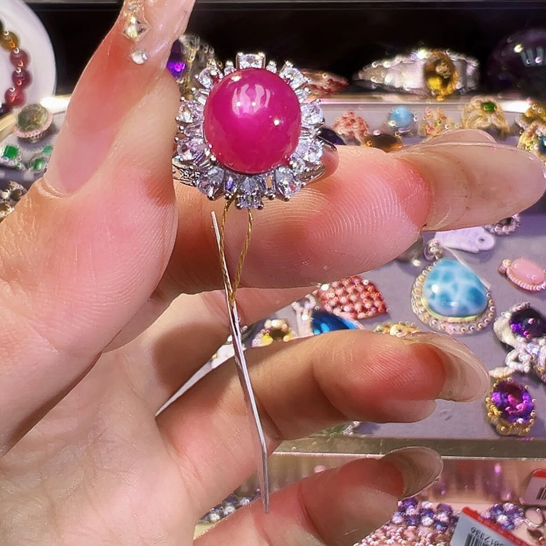 银S925镶嵌红宝石红宝石