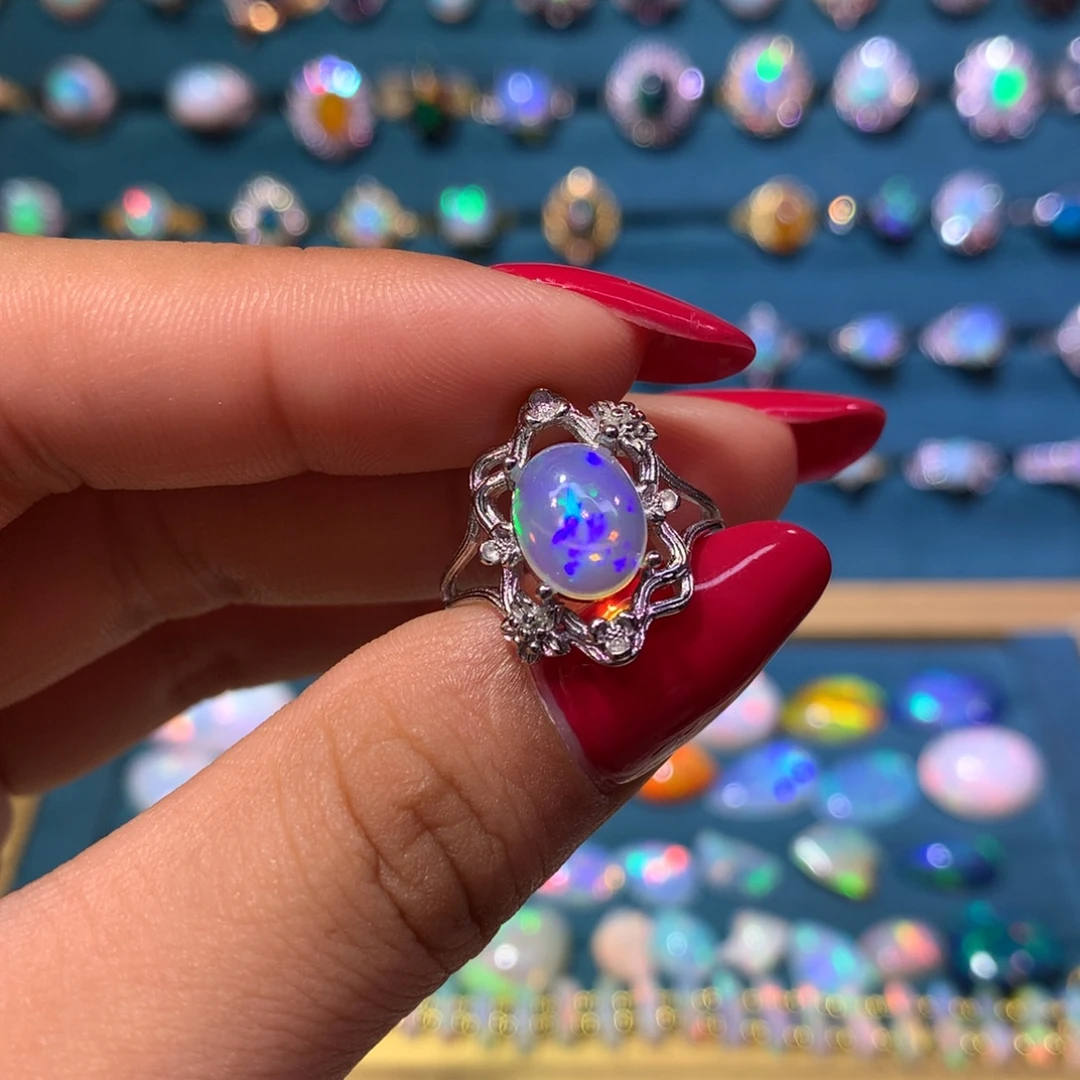 欧泊银S925镶嵌戒指款