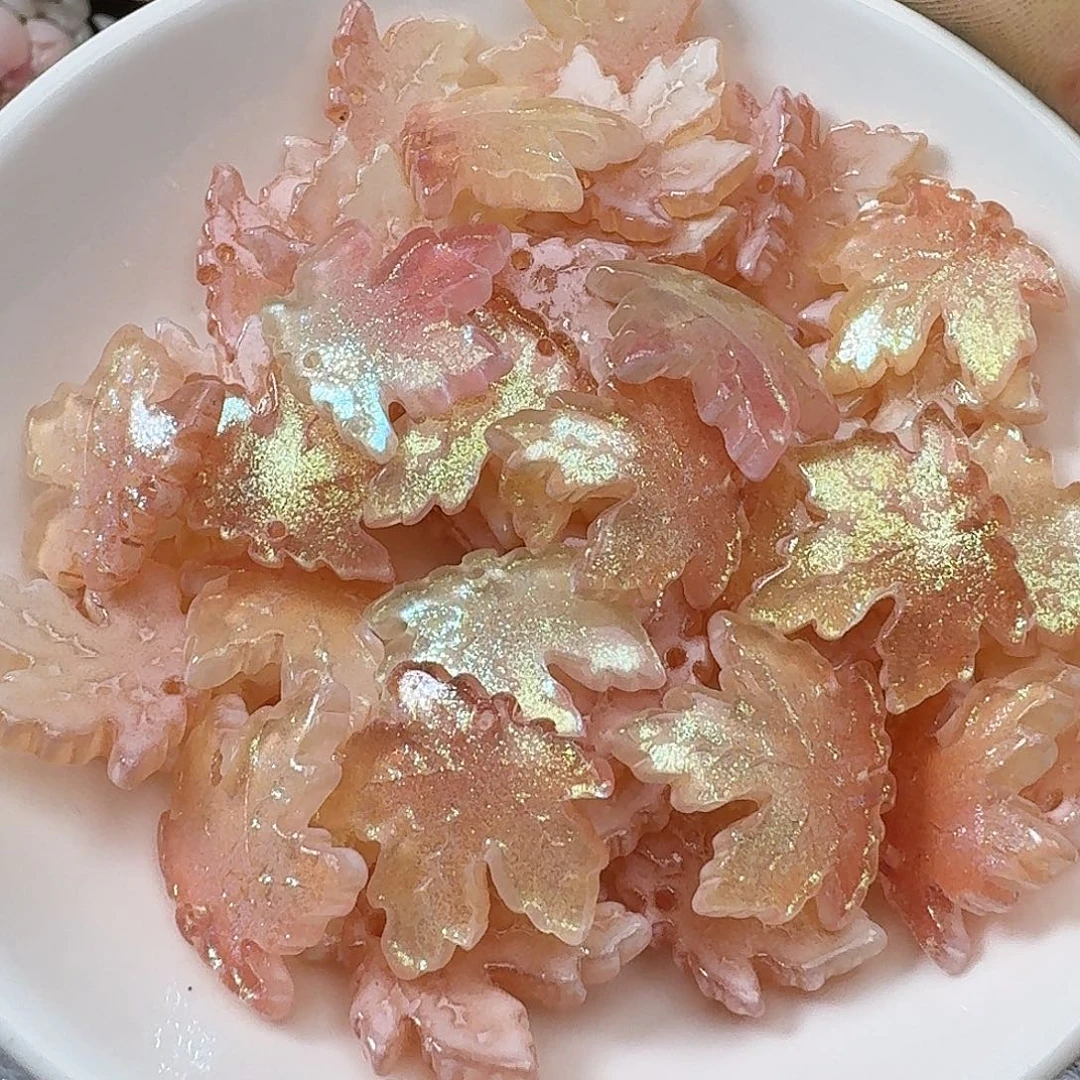 玻璃63号小枫叶 五十个 有圆角