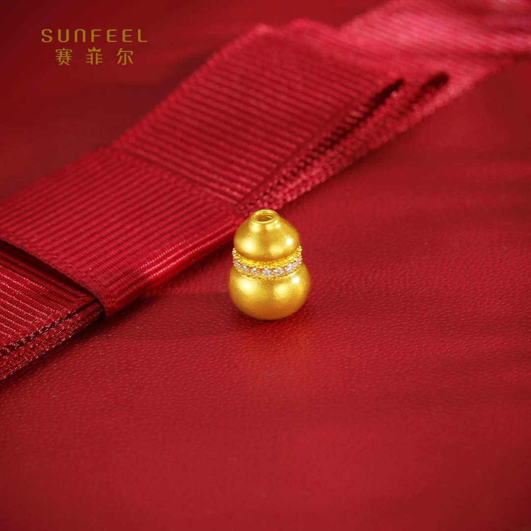 SUNFEEL/赛菲尔【十一店】足金5D硬金镶石葫芦手编5DD00337