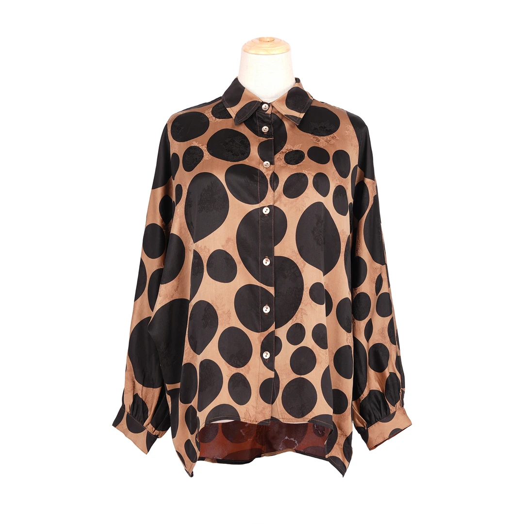 [晚悠]FY1071201香云纱波点休闲衬衫