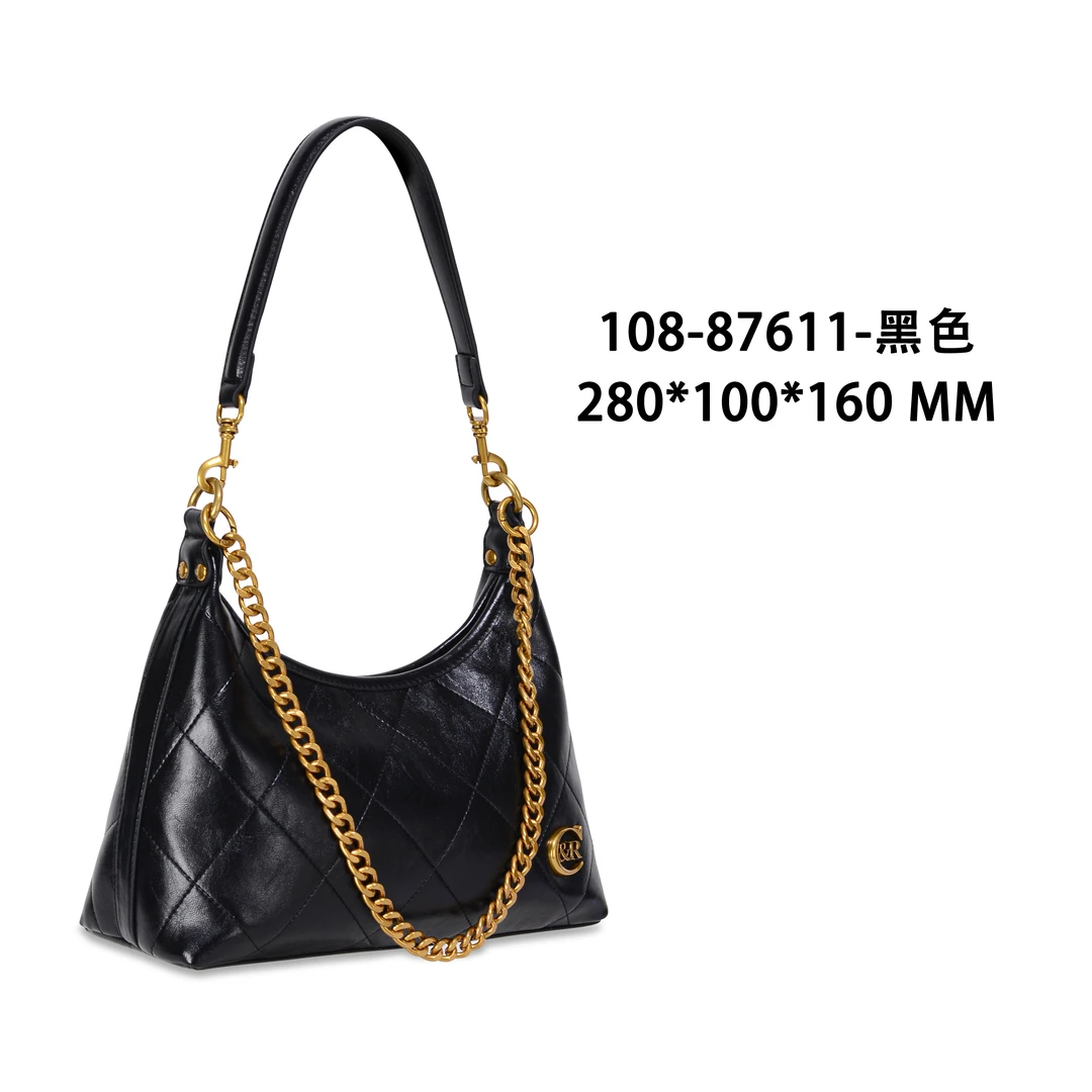 【母亲节礼物】GQ-87611-黑色轻奢小众设计感时尚百搭ins女士包包
