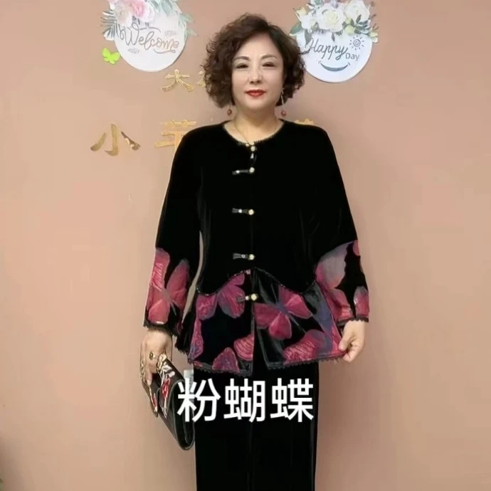 新款宽松时尚洋气拼接显瘦丝绒设计打底衬衫