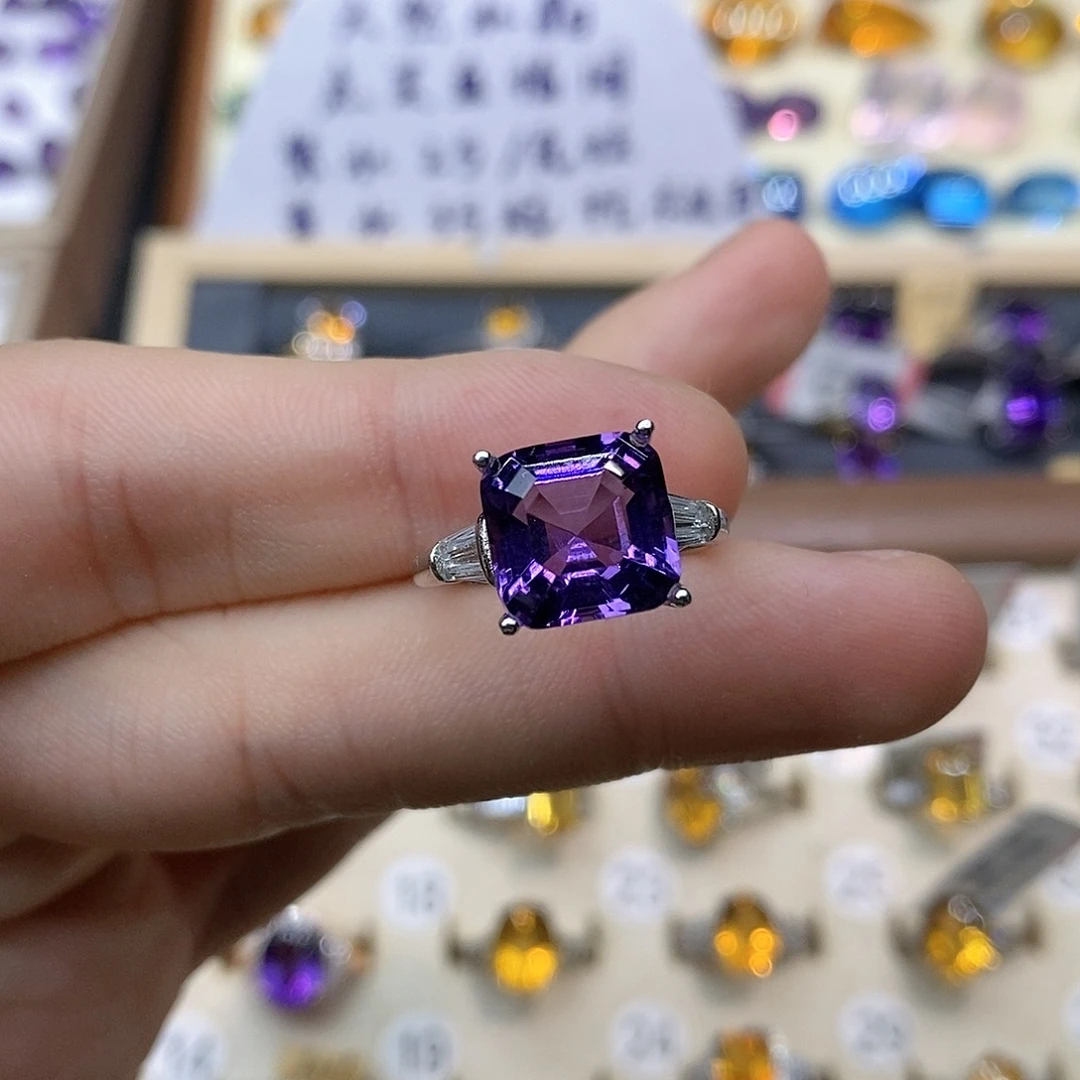 大***宝珠宝半成品银S925镶嵌水晶纯天然紫水晶假一赔十买断