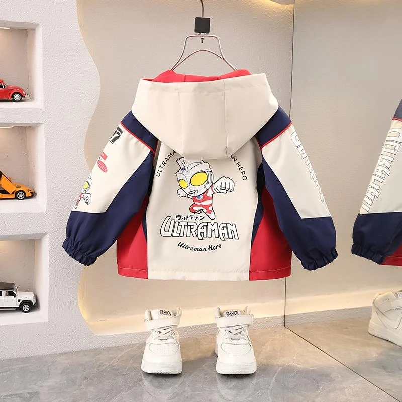 奥特曼衣服男童外套春秋季2025新款宝宝春装儿童冲锋衣男孩童装潮