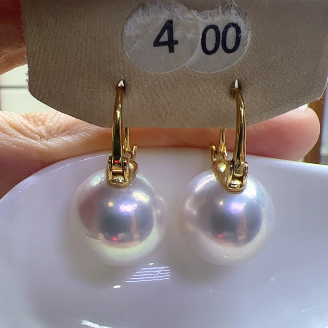 银S925镶嵌淡水珍珠耳饰