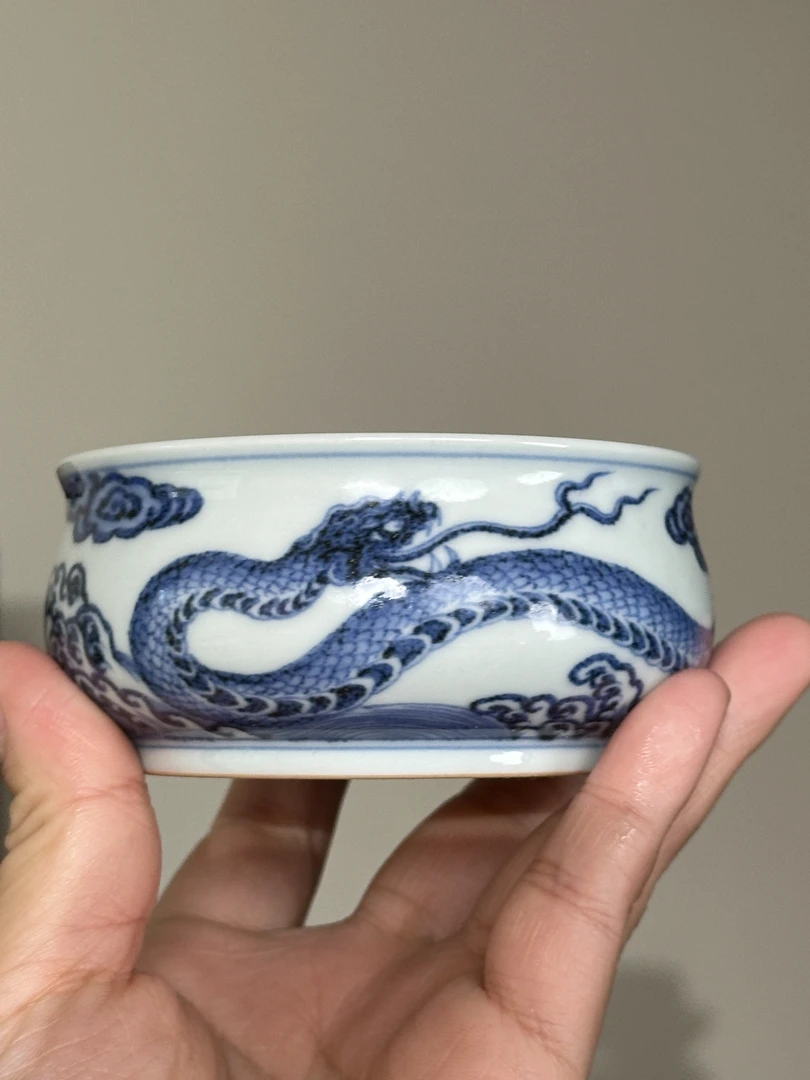 五云随安青花海水灵蛇单杯