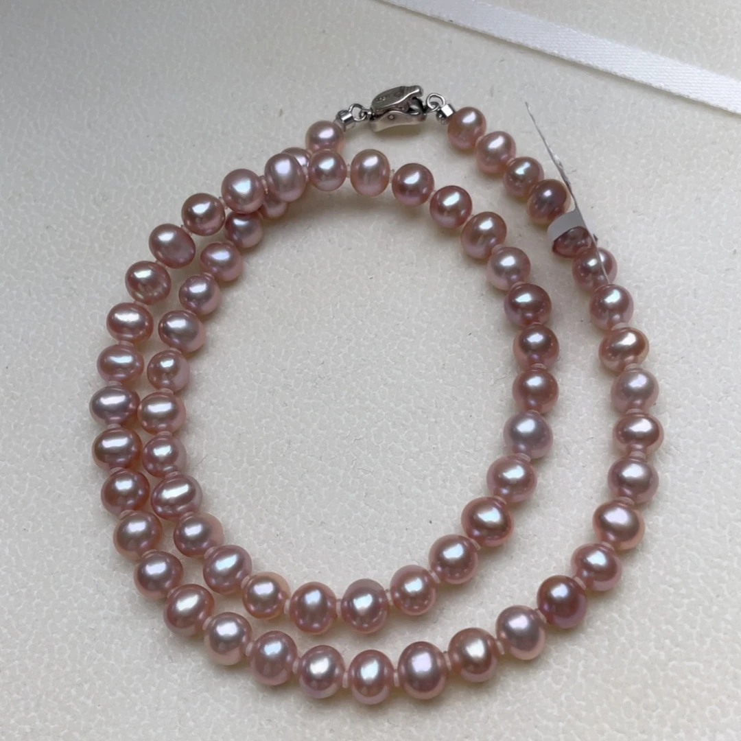 淡水珍珠银S925镶嵌颈饰6-7mm