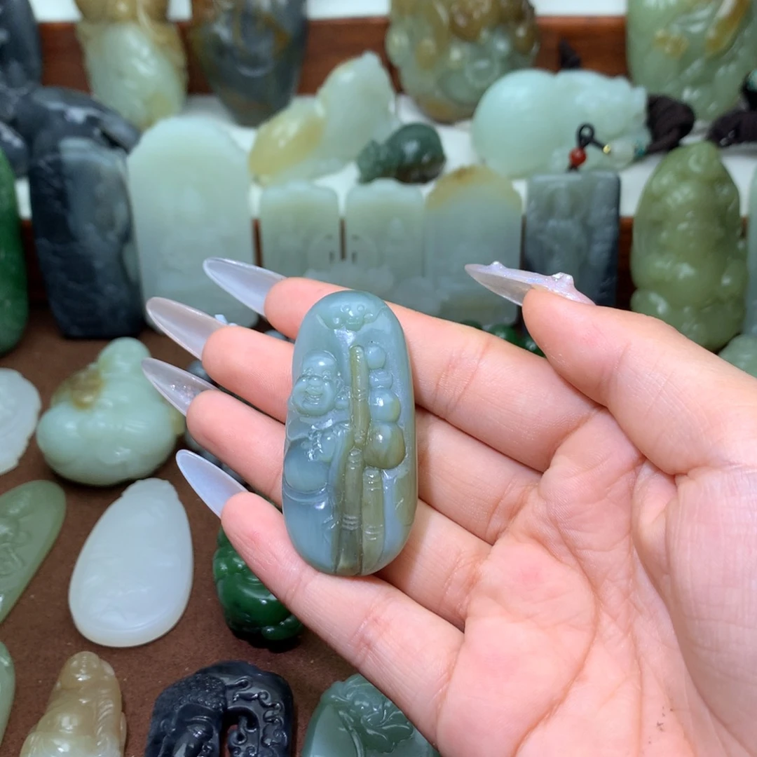 和田玉未镶嵌吊坠(不含链)