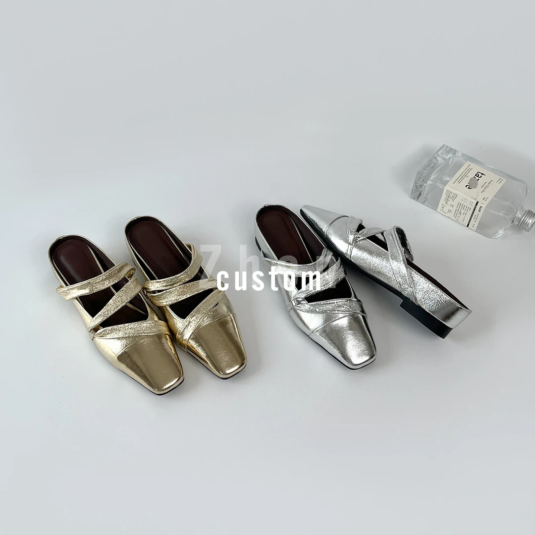 Lucky-庆祝-4CM盛夏方头法式拼接面包垫平底凉鞋 清/993