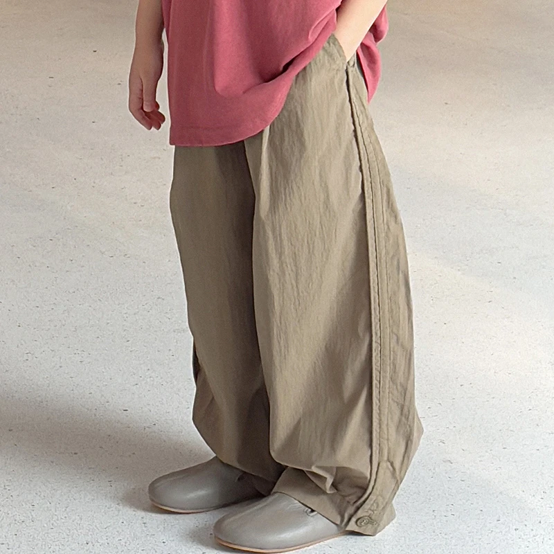 243077儿童春秋款洋气潮流百搭纯色宽松休闲长裤