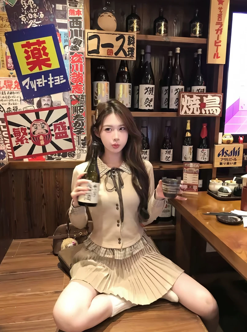 秋日慕斯 秋季新款纯欲学院风翻领蝴蝶结长袖上衣百搭百褶裙套装