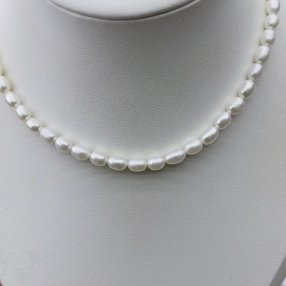 银S925镶嵌项链淡水珍珠