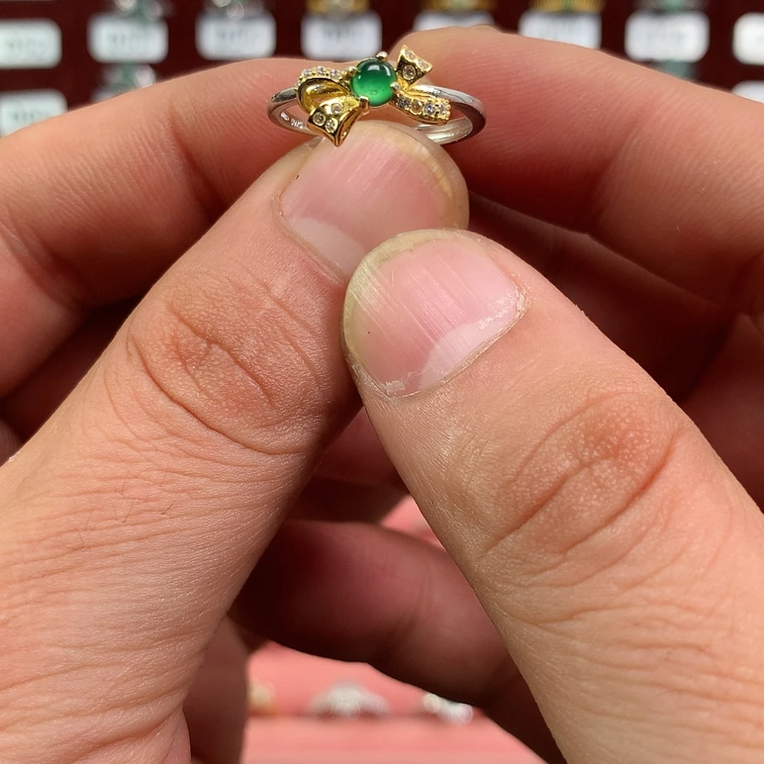 我***觉翡翠银S925镶嵌戒指131