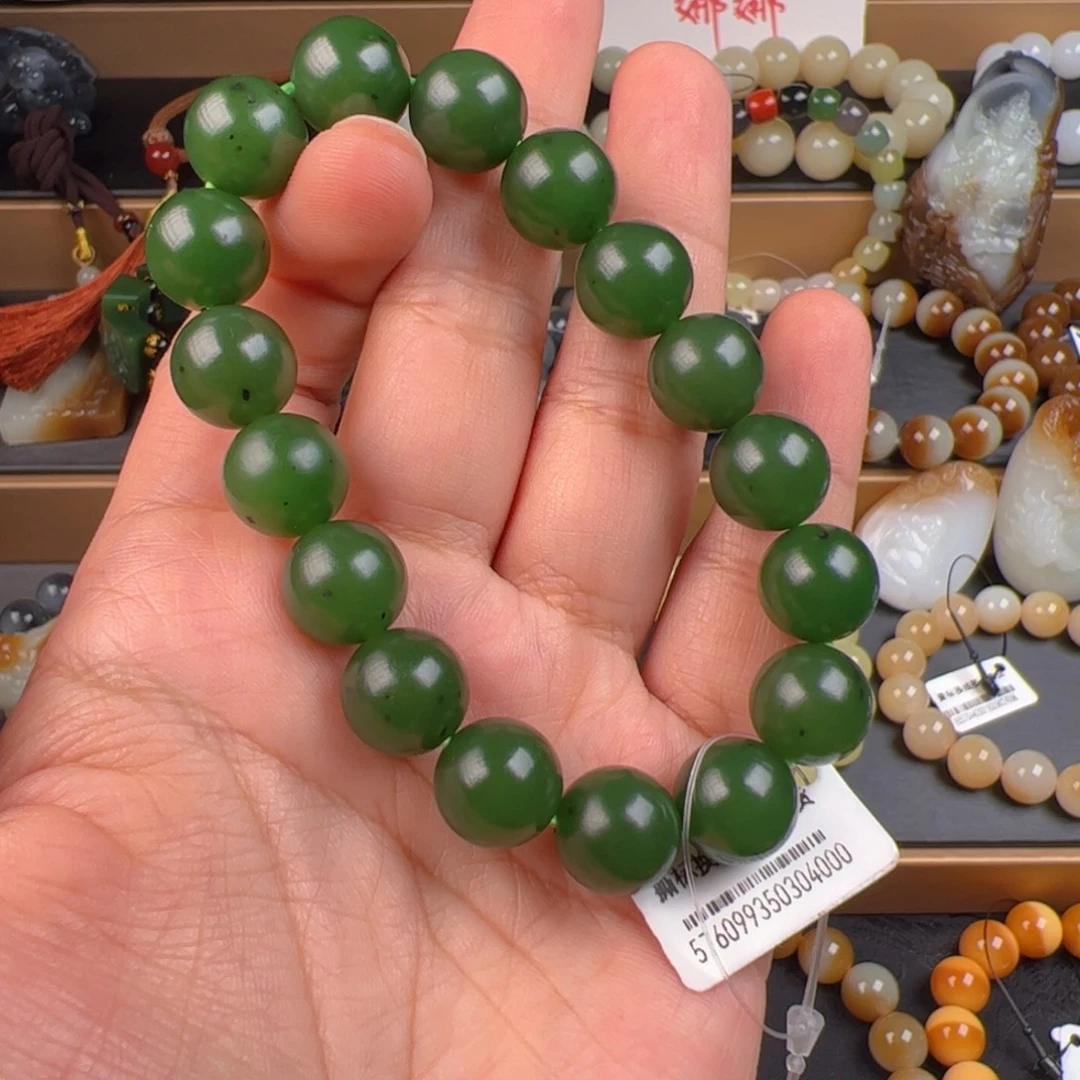和田玉未镶嵌手链新疆籽碧卡12