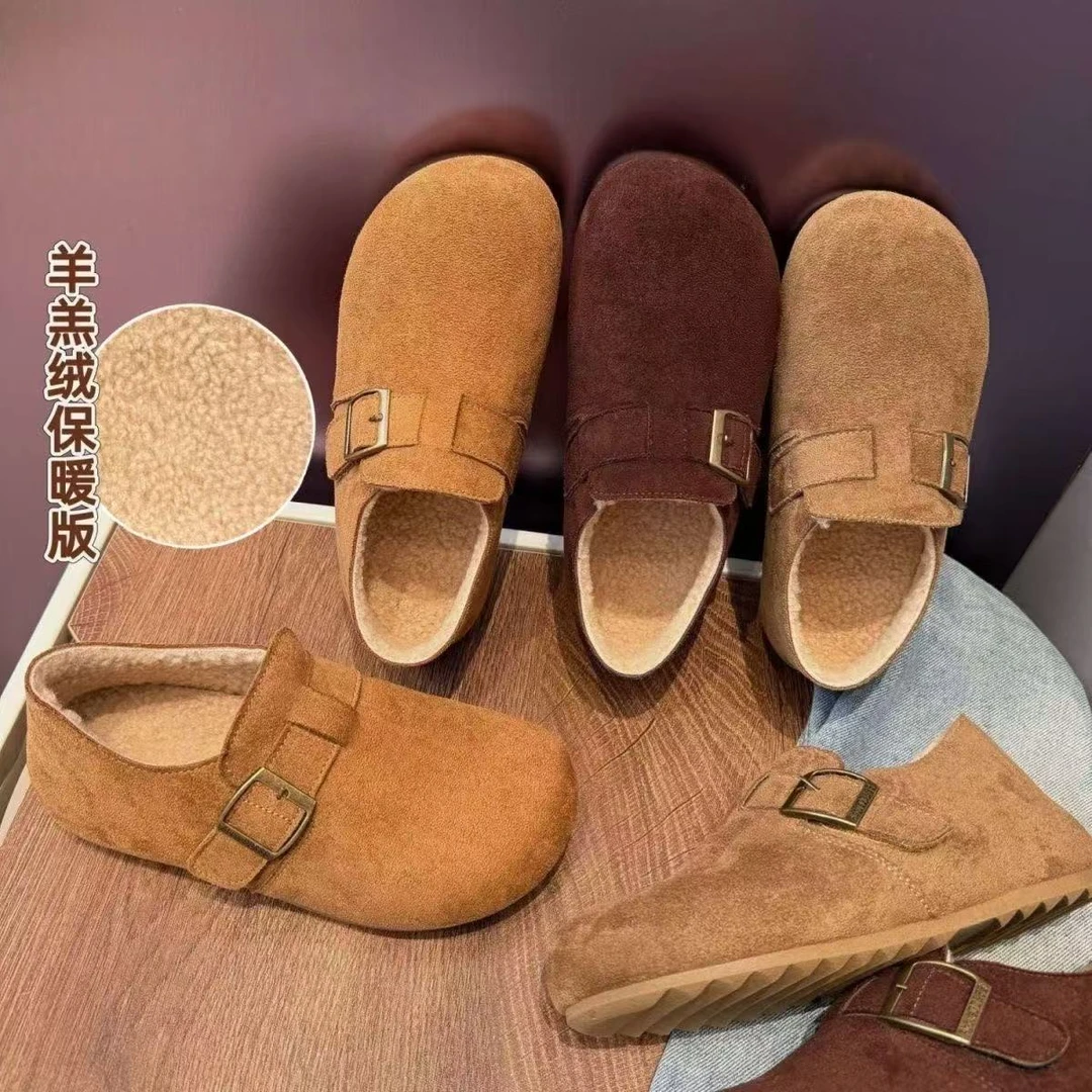 2025年新款全包勃肯鞋增高加绒毛毛秋冬保暖轻便勃肯鞋懒人鞋加厚